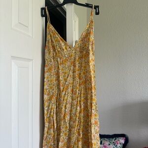 Billabong Floral Maxi Dress in Yellow and Orange